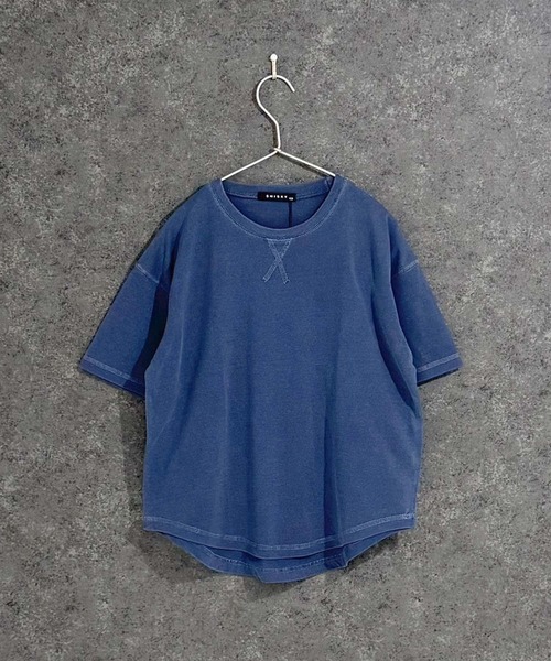 ZI-ON(ジーオン)の「キッズ ピグメント染 オーバーサイズ半袖Tシャツ(Tシャツ/カットソー・キッズ・パープル/ネイビー/チャコールグレー/ダークグリーン/ブラック・120cm/130cm/140cm/150cm/160cm/110cm)」の11枚目の写真