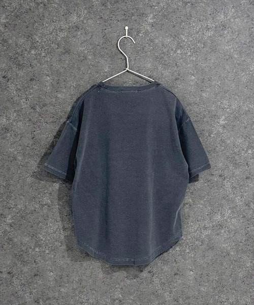 ZI-ON(ジーオン)の「キッズ ピグメント染 オーバーサイズ半袖Tシャツ(Tシャツ/カットソー・キッズ・パープル/ネイビー/チャコールグレー/ダークグリーン/ブラック・120cm/130cm/140cm/150cm/160cm/110cm)」の14枚目の写真