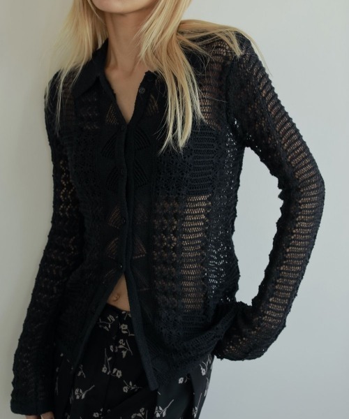 封筒＆タグ付き完売anuke アンヌークWool Knit Shirtsブラック anuke（アンヌーク）の「Mix Knit Shirts（シャツ/ブラウス