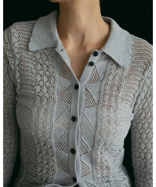 anuke Mix Knit Shirts アンヌーク　アイスブルー ànuke online store（アンヌーク） / Mix Knit ShirtsMix Knit