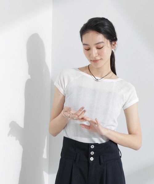 NANO universe(ナノユニバース)の「Robert P. Miller/Light Prib FS tee(Tシャツ/カットソー・レディース・オフホワイト/オレンジ系その他2・FREE)」の3枚目の写真