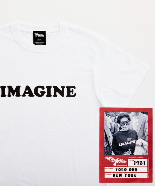 WORN FREE（ウォーンフリー）の「【 WORN FREE / ウォーンフリー 】YOKO ONO IMAGINE S/S TEE（Tシャツ/カットソー・レディース・ホワイト/ブラック・LARGE/SMALL/MEDIUM/X-LARGE）」の16枚目の写真