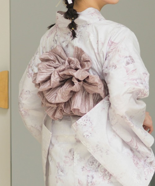 CELEN(セレン)の「【浴衣小物】選べる10色 くしゅくしゅ兵児帯 単品(和装小物・レディース・ホワイト/ワインレッド/ベージュ/ネイビー/スカイブルー/ブラック/チョコ/オリーブ/ピンクベージュ/クリーム・FREE)」の9枚目の写真