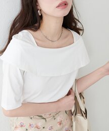 オフショルデザインカットソーTOPS