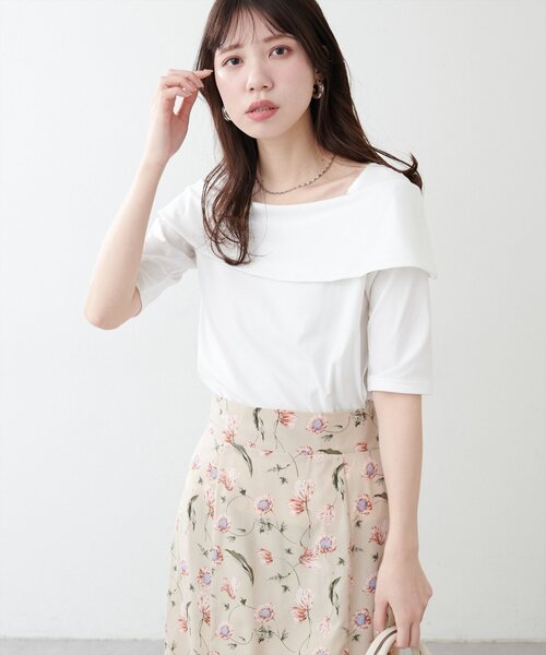 natural couture(ナチュラルクチュール)の「オフショルデザインカットソーTOPS(Tシャツ/カットソー・レディース・ネイビー/ミント/その他1/その他2/その他3/オフホワイト・FREE)」の10枚目の写真