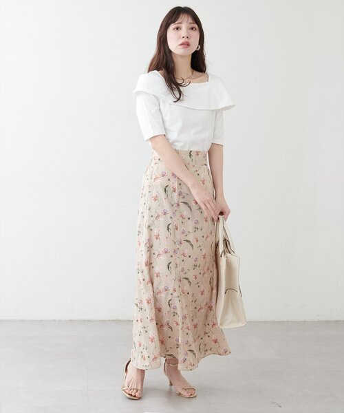natural couture(ナチュラルクチュール)の「オフショルデザインカットソーTOPS(Tシャツ/カットソー・レディース・ネイビー/ミント/その他1/その他2/その他3/オフホワイト・FREE)」の12枚目の写真