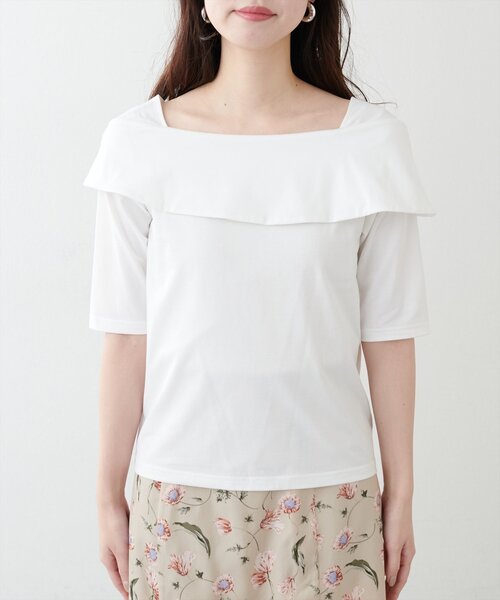 natural couture(ナチュラルクチュール)の「オフショルデザインカットソーTOPS(Tシャツ/カットソー・レディース・ネイビー/ミント/その他1/その他2/その他3/オフホワイト・FREE)」の13枚目の写真