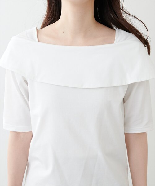 natural couture(ナチュラルクチュール)の「オフショルデザインカットソーTOPS(Tシャツ/カットソー・レディース・ネイビー/ミント/その他1/その他2/その他3/オフホワイト・FREE)」の16枚目の写真