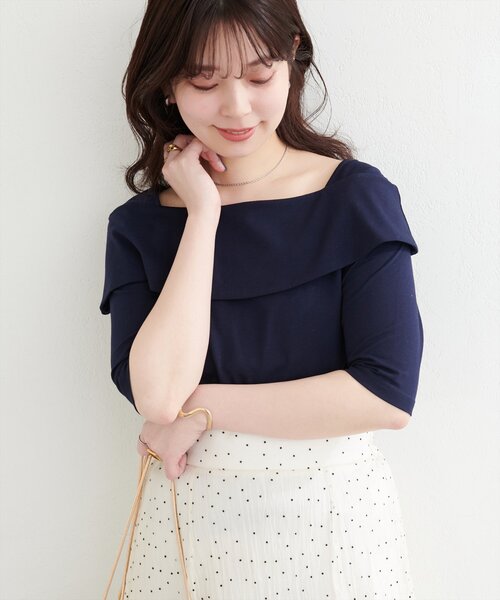 natural couture(ナチュラルクチュール)の「オフショルデザインカットソーTOPS(Tシャツ/カットソー・レディース・ネイビー/ミント/その他1/その他2/その他3/オフホワイト・FREE)」の22枚目の写真