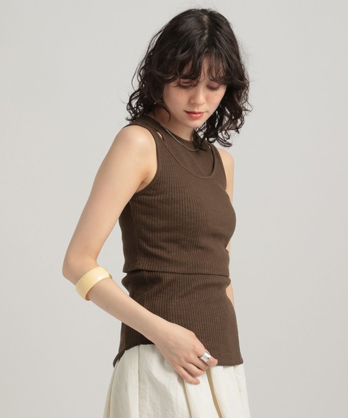 GEORGE'S(ジョージズ)の「テレコレイヤードタンク(タンクトップ・レディース・ブラウン/アイボリー/ブラック・SMALL/MEDIUM)」の20枚目の写真