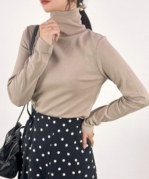 【首周りを優しくカバー】コットン100%タートルネック長袖Tシャツ