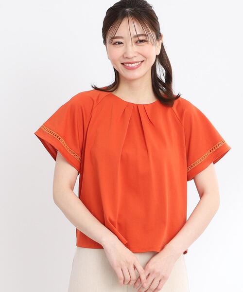 Reflect（リフレクト）の「【手洗い可】フレアースリーブカットソー（Tシャツ/カットソー・レディース・オレンジ/ブラック/ブラウン系/オフホワイト/ブルー・05/07/09/11/13/15 /17）」の20枚目の写真