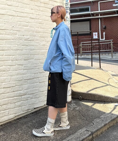 SOUNDSGOOOOD（サウンズグッド）の「【SOUNDS GOOOOD / サウンズグッド】デニムベルテッドショーツ（デニムパンツ・メンズ・ピンク/パープル/ブラック・ONE SIZE）」の13枚目の写真