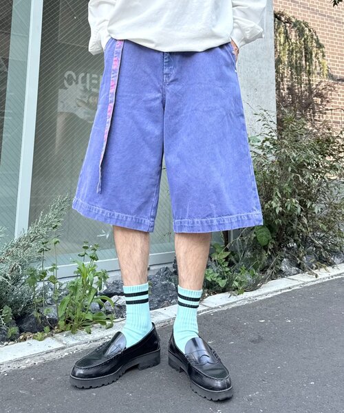 SOUNDSGOOOOD（サウンズグッド）の「【SOUNDS GOOOOD / サウンズグッド】デニムベルテッドショーツ（デニムパンツ・メンズ・ピンク/パープル/ブラック・ONE SIZE）」の15枚目の写真