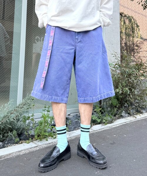 SOUNDSGOOOOD（サウンズグッド）の「【SOUNDS GOOOOD / サウンズグッド】デニムベルテッドショーツ（デニムパンツ・メンズ・ピンク/パープル/ブラック・ONE SIZE）」の16枚目の写真