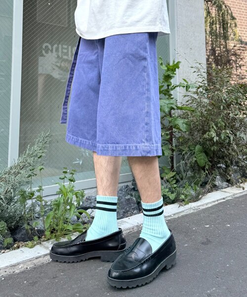 SOUNDSGOOOOD（サウンズグッド）の「【SOUNDS GOOOOD / サウンズグッド】デニムベルテッドショーツ（デニムパンツ・メンズ・ピンク/パープル/ブラック・ONE SIZE）」の17枚目の写真