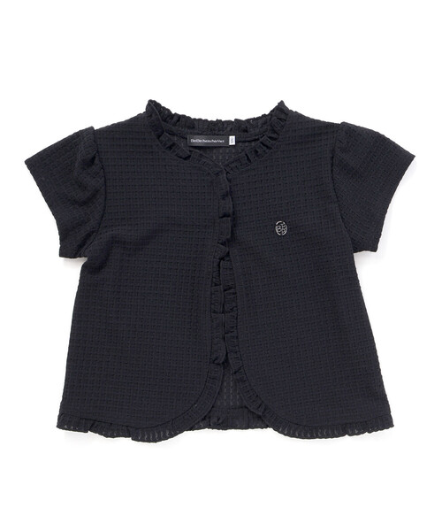 BeBe Petits Pois Vert(ベベプチポワヴェール)の「【店舗限定】格子編みカットソーフリル半袖ボレロ(95~150cm)(カーディガン/ボレロ・キッズ・ホワイト/ブラック・110cm/120cm/130cm/100cm/150cm/140cm)」の21枚目の写真