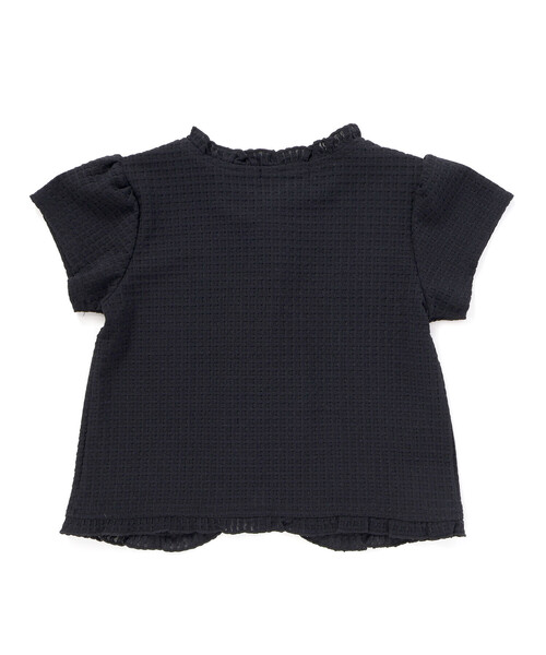 BeBe Petits Pois Vert(ベベプチポワヴェール)の「【店舗限定】格子編みカットソーフリル半袖ボレロ(95~150cm)(カーディガン/ボレロ・キッズ・ホワイト/ブラック・110cm/120cm/130cm/100cm/150cm/140cm)」の22枚目の写真