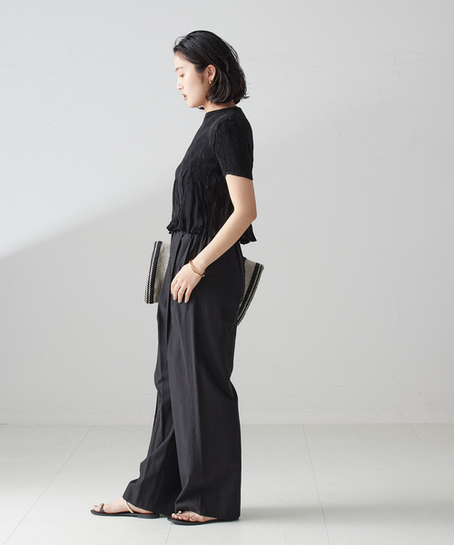 【VERY掲載】gongdid design ウェーブクロップトップ Gongdid Design】Wavy crop top プリーツウェーブ クロップド