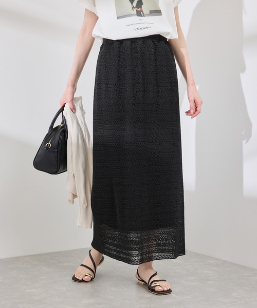 ROPE' PICNIC(ロペピクニック)の「レースアイラインスカート(スカート・レディース・ブラック/ホワイト・38)」の13枚目の写真