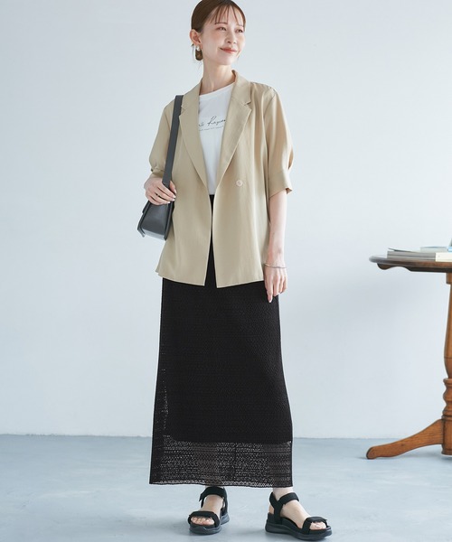 ROPE' PICNIC(ロペピクニック)の「レースアイラインスカート(スカート・レディース・ブラック/ホワイト・38)」の3枚目の写真