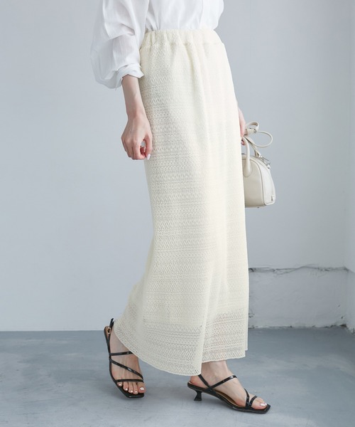 ROPE' PICNIC(ロペピクニック)の「レースアイラインスカート(スカート・レディース・ブラック/ホワイト・38)」の8枚目の写真