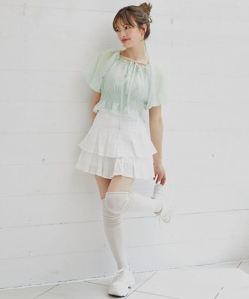 MAJESTIC LEGON(マジェスティックレゴン)の「前後2wayバルーン袖ブラウス(シャツ/ブラウス・レディース・ピンク/ブルー/ホワイト系その他/ホワイト系その他2・MEDIUM)」の5枚目の写真