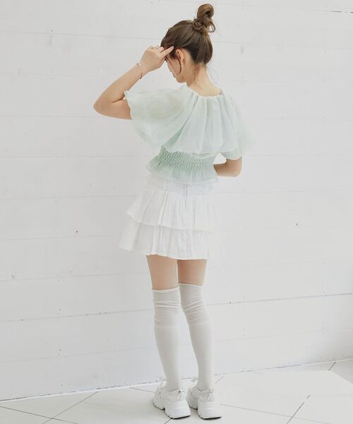 MAJESTIC LEGON(マジェスティックレゴン)の「前後2wayバルーン袖ブラウス(シャツ/ブラウス・レディース・ピンク/ブルー/ホワイト系その他/ホワイト系その他2・MEDIUM)」の7枚目の写真