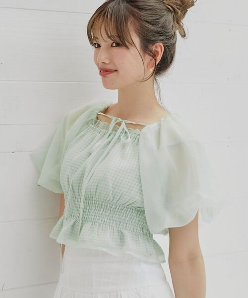 MAJESTIC LEGON(マジェスティックレゴン)の「前後2wayバルーン袖ブラウス(シャツ/ブラウス・レディース・ピンク/ブルー/ホワイト系その他/ホワイト系その他2・MEDIUM)」の9枚目の写真