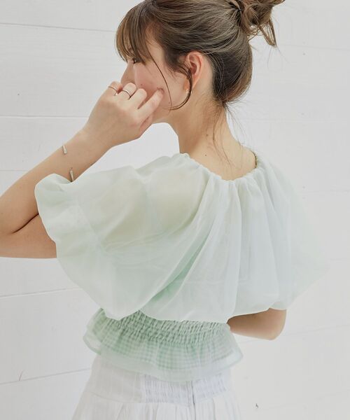 MAJESTIC LEGON(マジェスティックレゴン)の「前後2wayバルーン袖ブラウス(シャツ/ブラウス・レディース・ピンク/ブルー/ホワイト系その他/ホワイト系その他2・MEDIUM)」の10枚目の写真