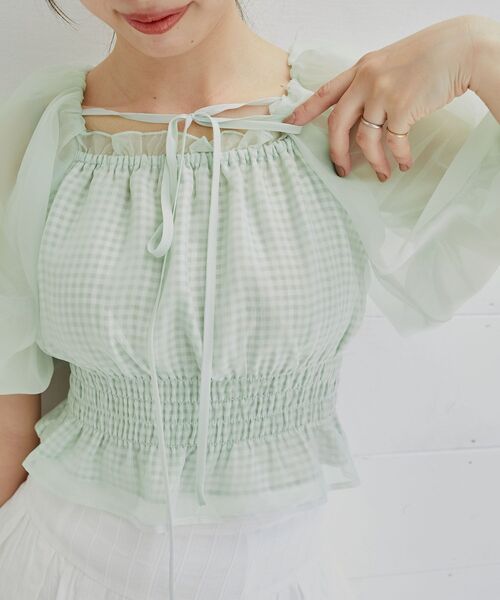 MAJESTIC LEGON(マジェスティックレゴン)の「前後2wayバルーン袖ブラウス(シャツ/ブラウス・レディース・ピンク/ブルー/ホワイト系その他/ホワイト系その他2・MEDIUM)」の11枚目の写真