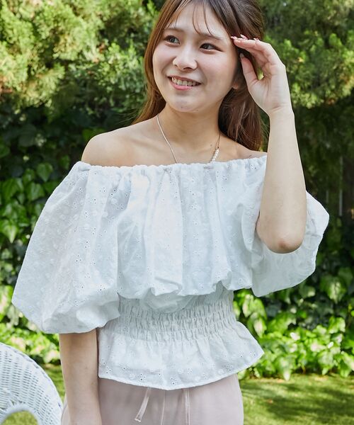 MAJESTIC LEGON(マジェスティックレゴン)の「前後2wayバルーン袖ブラウス(シャツ/ブラウス・レディース・ピンク/ブルー/ホワイト系その他/ホワイト系その他2・MEDIUM)」の17枚目の写真