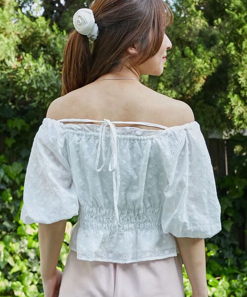 MAJESTIC LEGON(マジェスティックレゴン)の「前後2wayバルーン袖ブラウス(シャツ/ブラウス・レディース・ピンク/ブルー/ホワイト系その他/ホワイト系その他2・MEDIUM)」の19枚目の写真