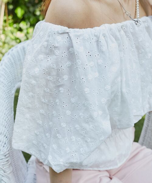 MAJESTIC LEGON(マジェスティックレゴン)の「前後2wayバルーン袖ブラウス(シャツ/ブラウス・レディース・ピンク/ブルー/ホワイト系その他/ホワイト系その他2・MEDIUM)」の20枚目の写真