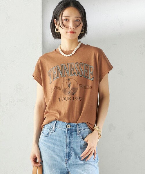 SHIPS(シップス)の「【SHIPS別注】TENNESSEE:フレンチ スリーブ プルオーバー(Tシャツ/カットソー・レディース・ダークグレー/ホワイト/ブラウン系その他/ライトイエロー/オフホワイト・ONE SIZE)」の9枚目の写真