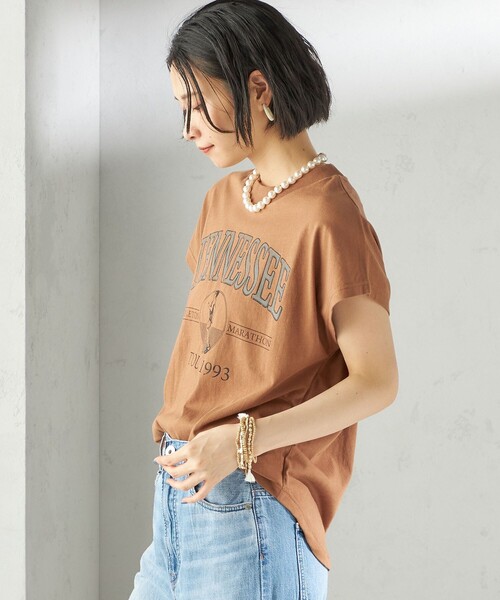 SHIPS(シップス)の「【SHIPS別注】TENNESSEE:フレンチ スリーブ プルオーバー(Tシャツ/カットソー・レディース・ダークグレー/ホワイト/ブラウン系その他/ライトイエロー/オフホワイト・ONE SIZE)」の10枚目の写真
