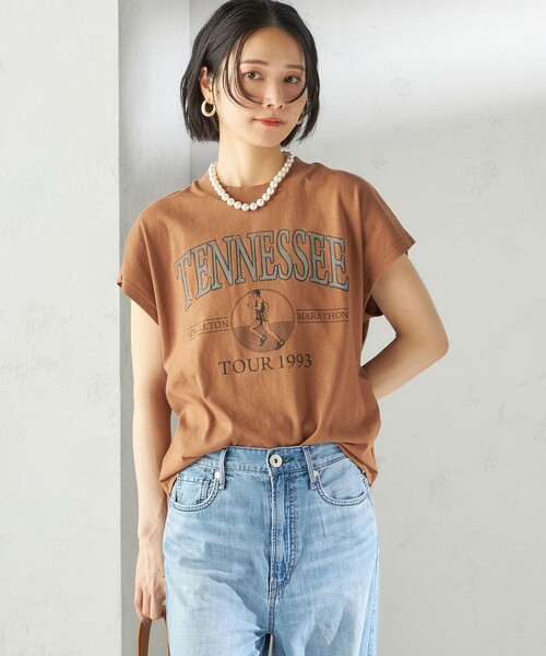 SHIPS(シップス)の「【SHIPS別注】TENNESSEE:フレンチ スリーブ プルオーバー(Tシャツ/カットソー・レディース・ダークグレー/ホワイト/ブラウン系その他/ライトイエロー/オフホワイト・ONE SIZE)」の13枚目の写真