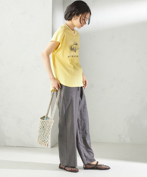 deres 17th breezy topsフレンチスリーブ フレンチスリーブ脇ドッキングカットプルオーバー/Green Parks