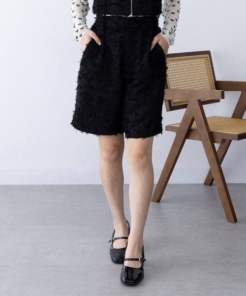 MAGASIN DE MODE Chou Chou(マガジンデモードシュシュ)の「【MAGASIN DE MODE Chou Chou】フリンジジャカードショートパンツ trc(その他パンツ・レディース・ブラック/アイボリー/ピンク・FREE)」の15枚目の写真