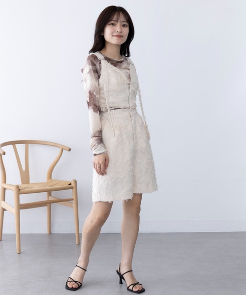 MAGASIN DE MODE Chou Chou(マガジンデモードシュシュ)の「【MAGASIN DE MODE Chou Chou】フリンジジャカードショートパンツ trc(その他パンツ・レディース・ブラック/アイボリー/ピンク・FREE)」の9枚目の写真