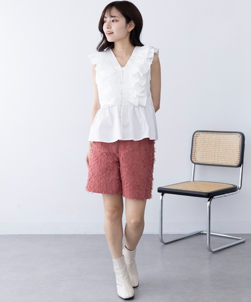 MAGASIN DE MODE Chou Chou(マガジンデモードシュシュ)の「【MAGASIN DE MODE Chou Chou】フリンジジャカードショートパンツ trc(その他パンツ・レディース・ブラック/アイボリー/ピンク・FREE)」の14枚目の写真
