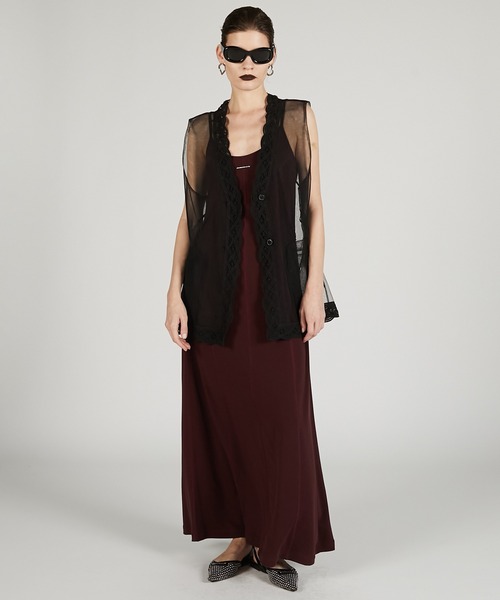 PRANK PROJECT（プランクプロジェクト）の「トリムレースチュールジレ / Trimmed Lace Tulle Gilet（その他トップス・レディース・ブラック/ホワイト・FREE）」の3枚目の写真