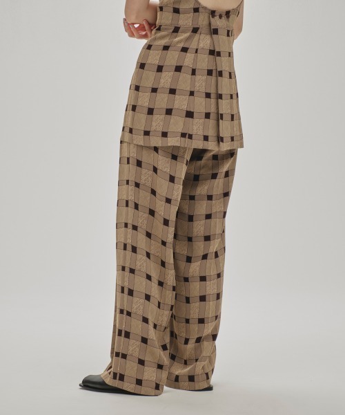 パンツ TODAYFUL Checkjacquard Tuck Trousers 36 TODAYFUL Checkjacquard Tuck Trousers 12510714|apricot online