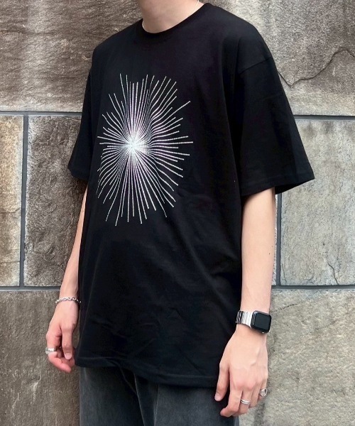 Chikashitsu +（チカシツプラス）の「【Chikashitsu +】edy crystalhalf sleeve t-shirt / 【チカシツプラス】ロゴ半袖Ｔシャツ（Tシャツ/カットソー・メンズ・ホワイト/ブラック・ONE SIZE）」の12枚目の写真