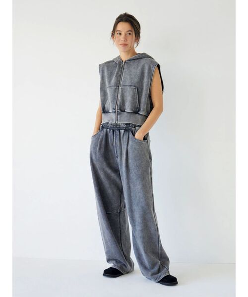 Ungrid（アングリッド）の「ヴィンテージウォッシュスウェットパンツ（スウェットパンツ・レディース・チャコールグレー/ベージュ・FREE）」の7枚目の写真