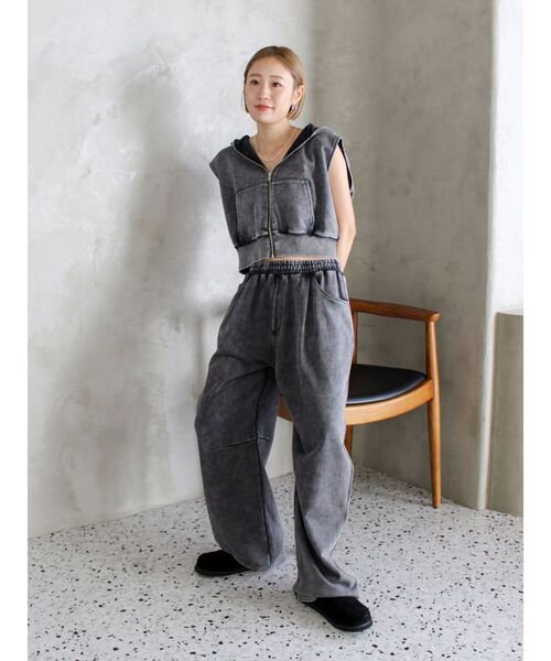 Ungrid（アングリッド）の「ヴィンテージウォッシュスウェットパンツ（スウェットパンツ・レディース・チャコールグレー/ベージュ・FREE）」の11枚目の写真