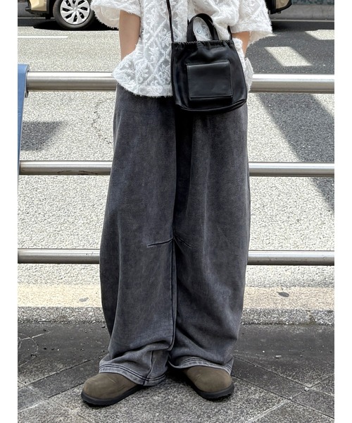 Ungrid（アングリッド）の「ヴィンテージウォッシュスウェットパンツ（スウェットパンツ・レディース・チャコールグレー/ベージュ・FREE）」の2枚目の写真