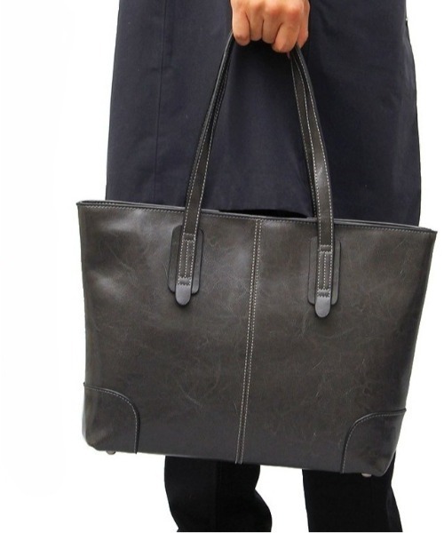 REGiSTA（レジスタ）の「REGiSTA Split Leather Tote Bag（トートバッグ・メンズ・ネイビー/キャメル/ダークブラウン/レッド/グレー/ブラック・FREE）」の9枚目の写真