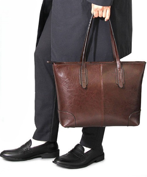 REGiSTA（レジスタ）の「REGiSTA Split Leather Tote Bag（トートバッグ・メンズ・ネイビー/キャメル/ダークブラウン/レッド/グレー/ブラック・FREE）」の22枚目の写真