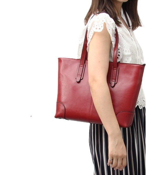 REGiSTA（レジスタ）の「REGiSTA Split Leather Tote Bag（トートバッグ・メンズ・ネイビー/キャメル/ダークブラウン/レッド/グレー/ブラック・FREE）」の7枚目の写真